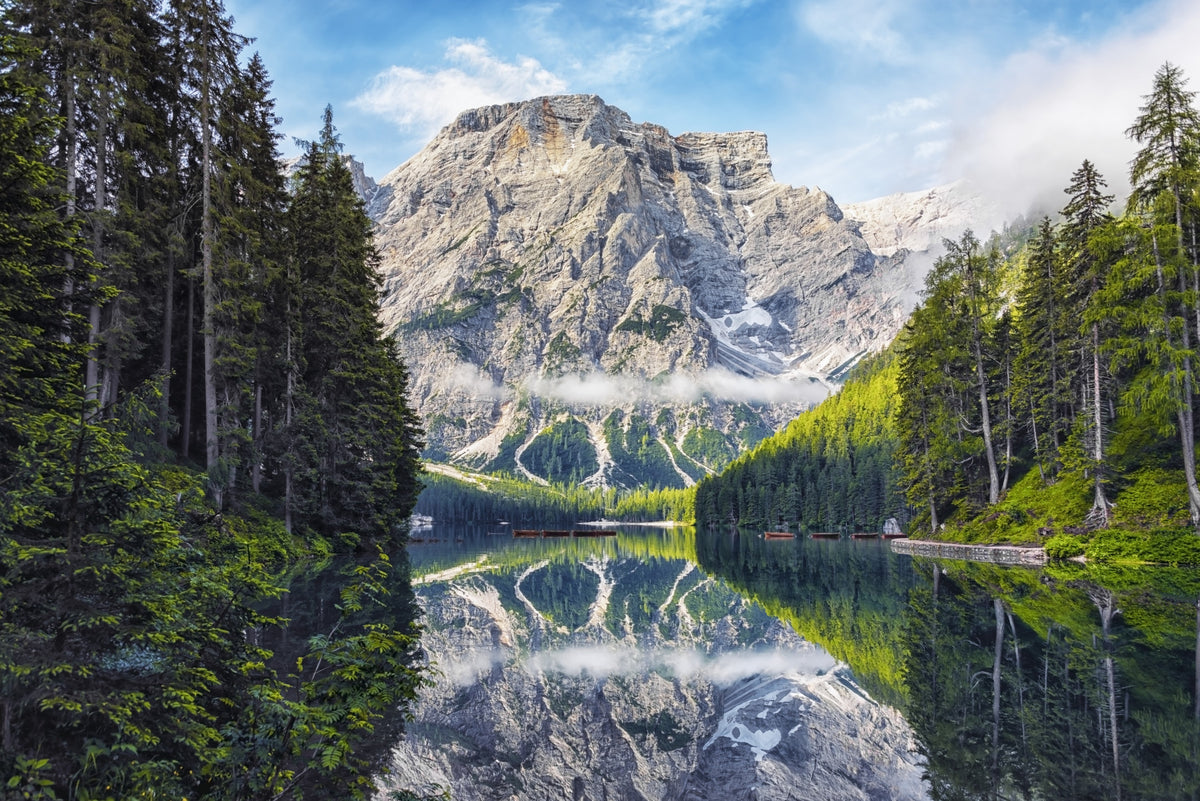 Lake Braies Majesty Wall Mural in your room — zoomed