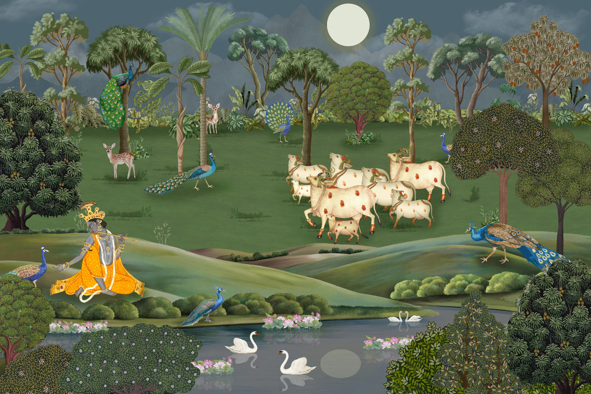 Gokul Grazing Wall Mural in your room