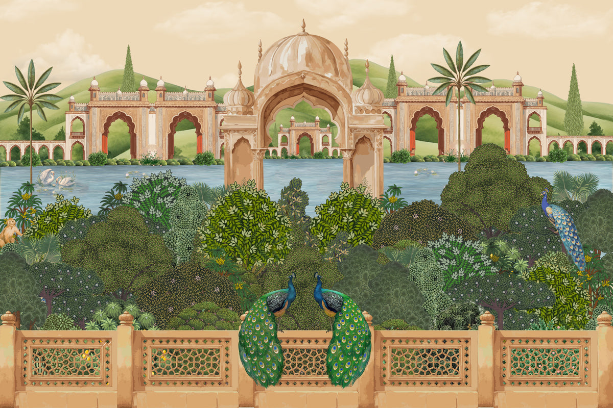 Peacock Paradise Wall Mural in your room