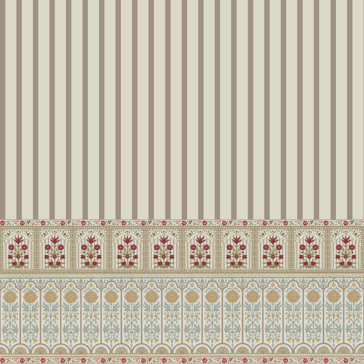 Regal Stripe & Bloom Wall Mural in your room