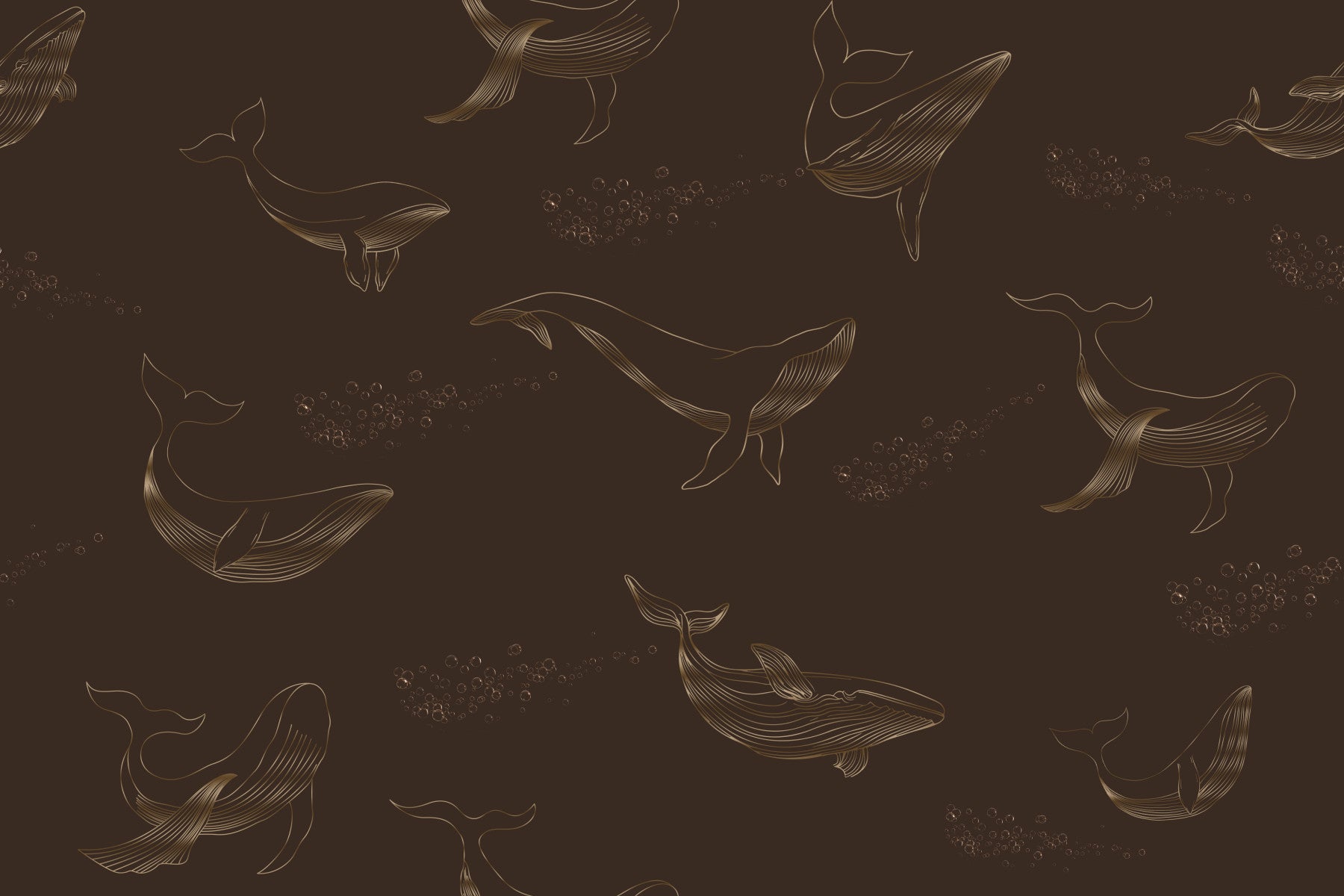 Whale Song Wall Mural in your room — zoomed