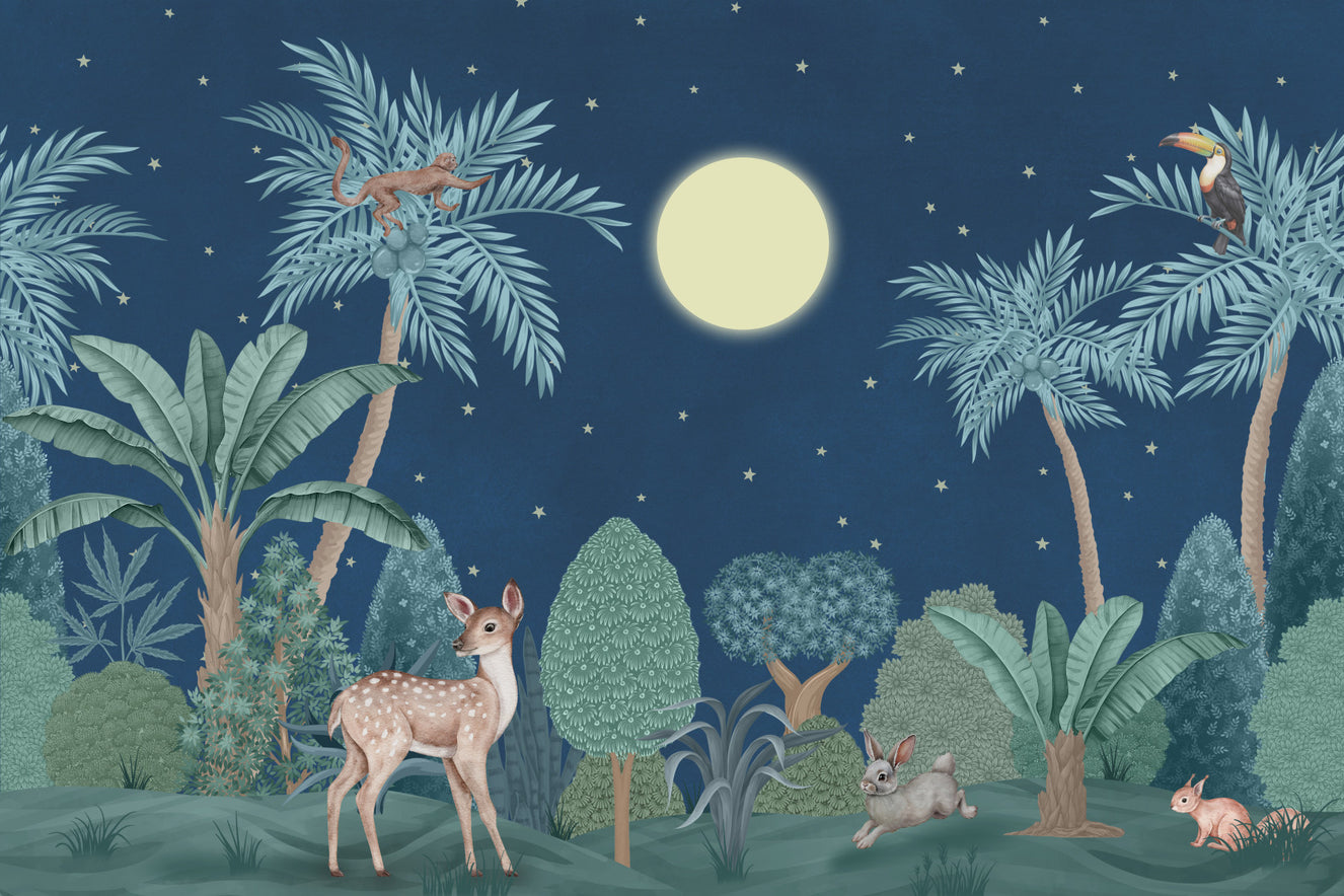 Moonlit Jungle Wall Mural