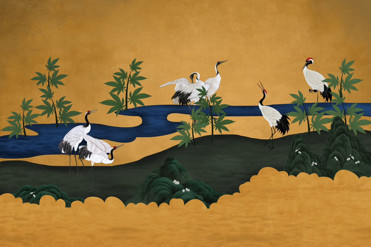 Crane Haven Wall Mural in your room