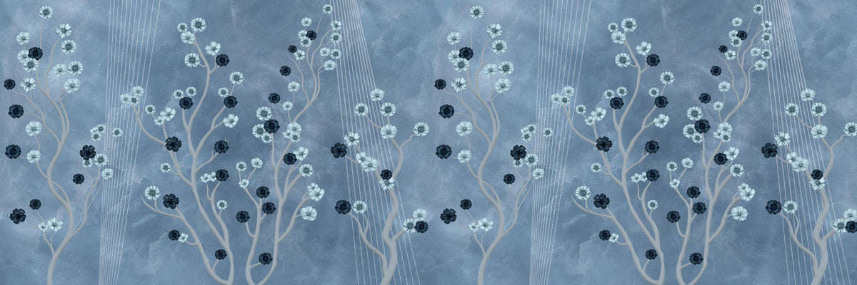 Indigo Bloom Trail Wall Mural in your room