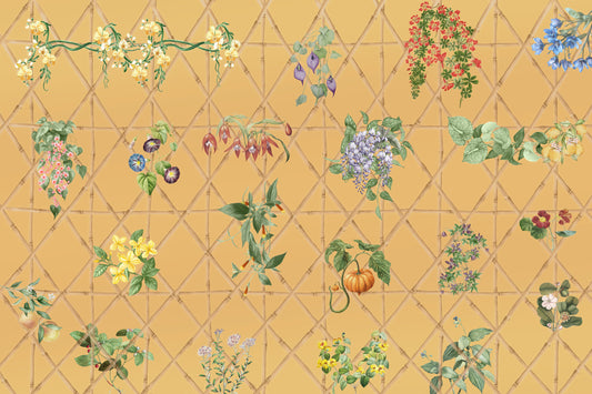 Botanical Lattice Wall Mural