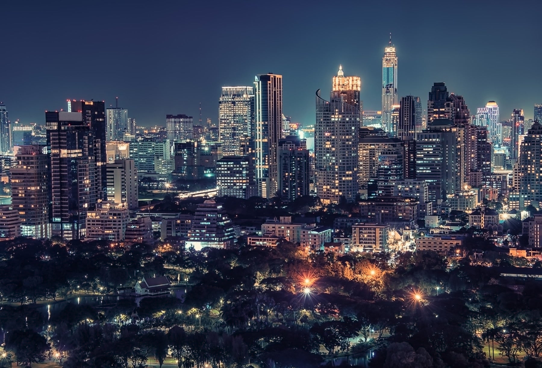 Nightfall Metropolis Wall Mural