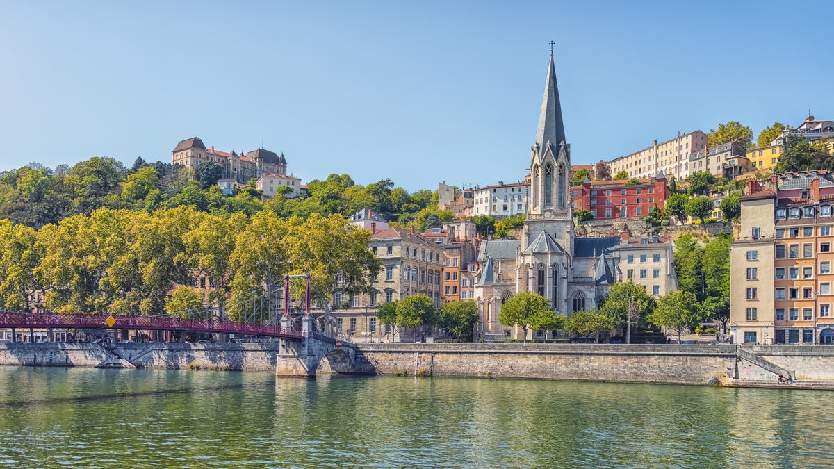 Riverside Charm: Lyon Wall Mural in your room — zoomed