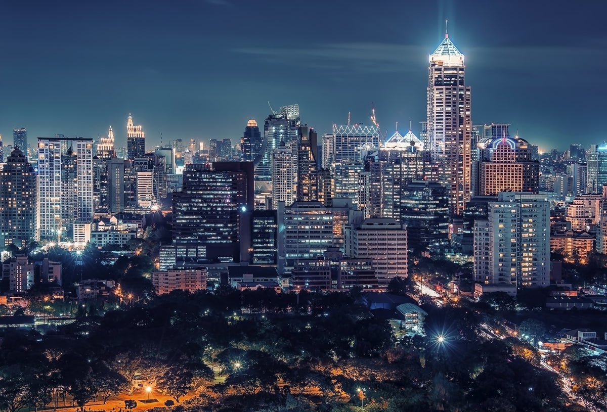 Night Cityscape Wall Mural in your room