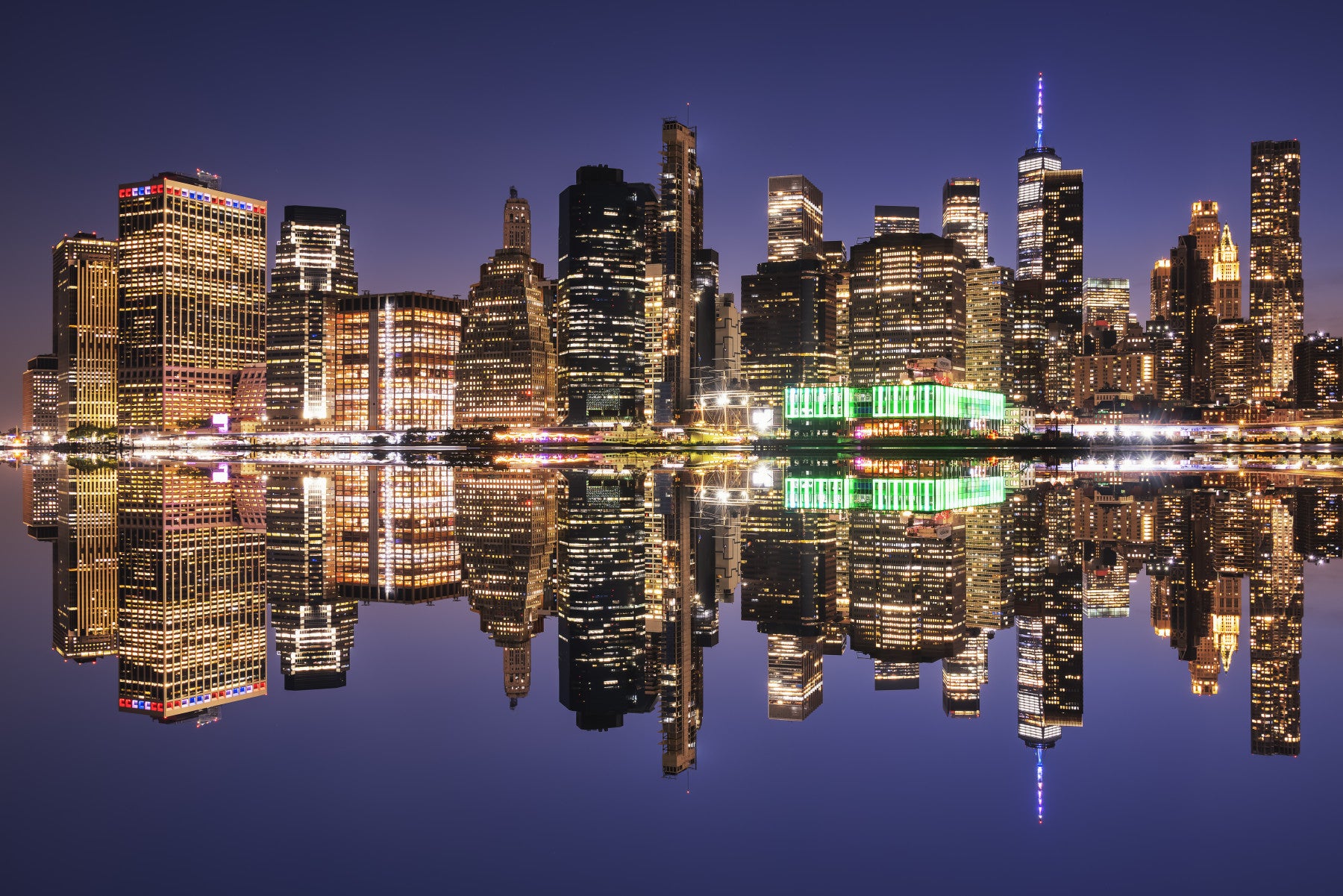 City Lights Reflection Wall Mural
