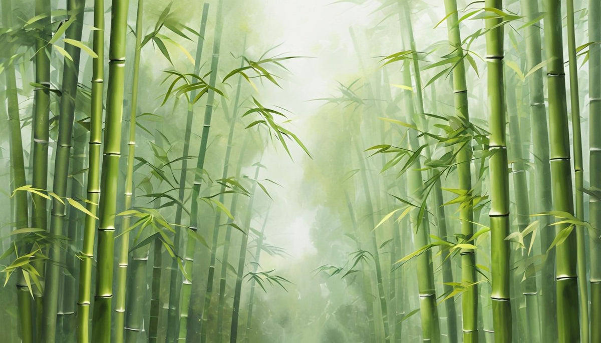 Zen Bamboo Forest Wall Mural in your room — zoomed