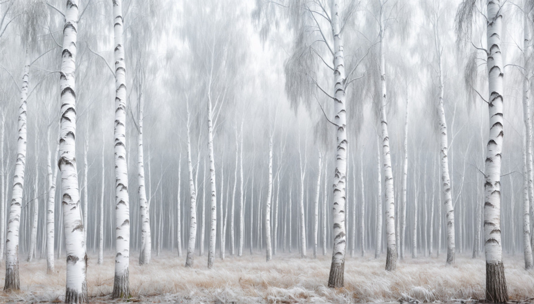 Birch Whispers Wall Mural in your room — zoomed