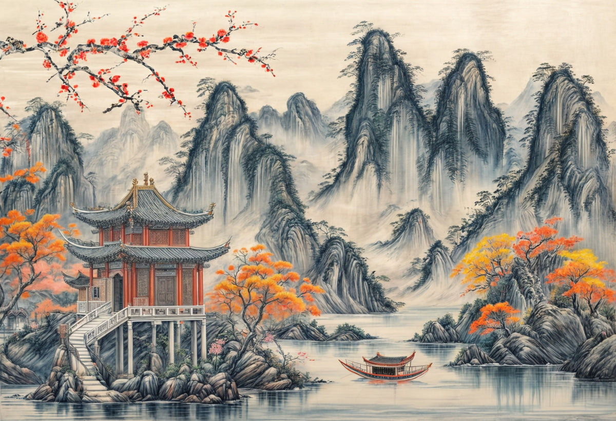 Asian Serenity Wall Mural in your room — zoomed