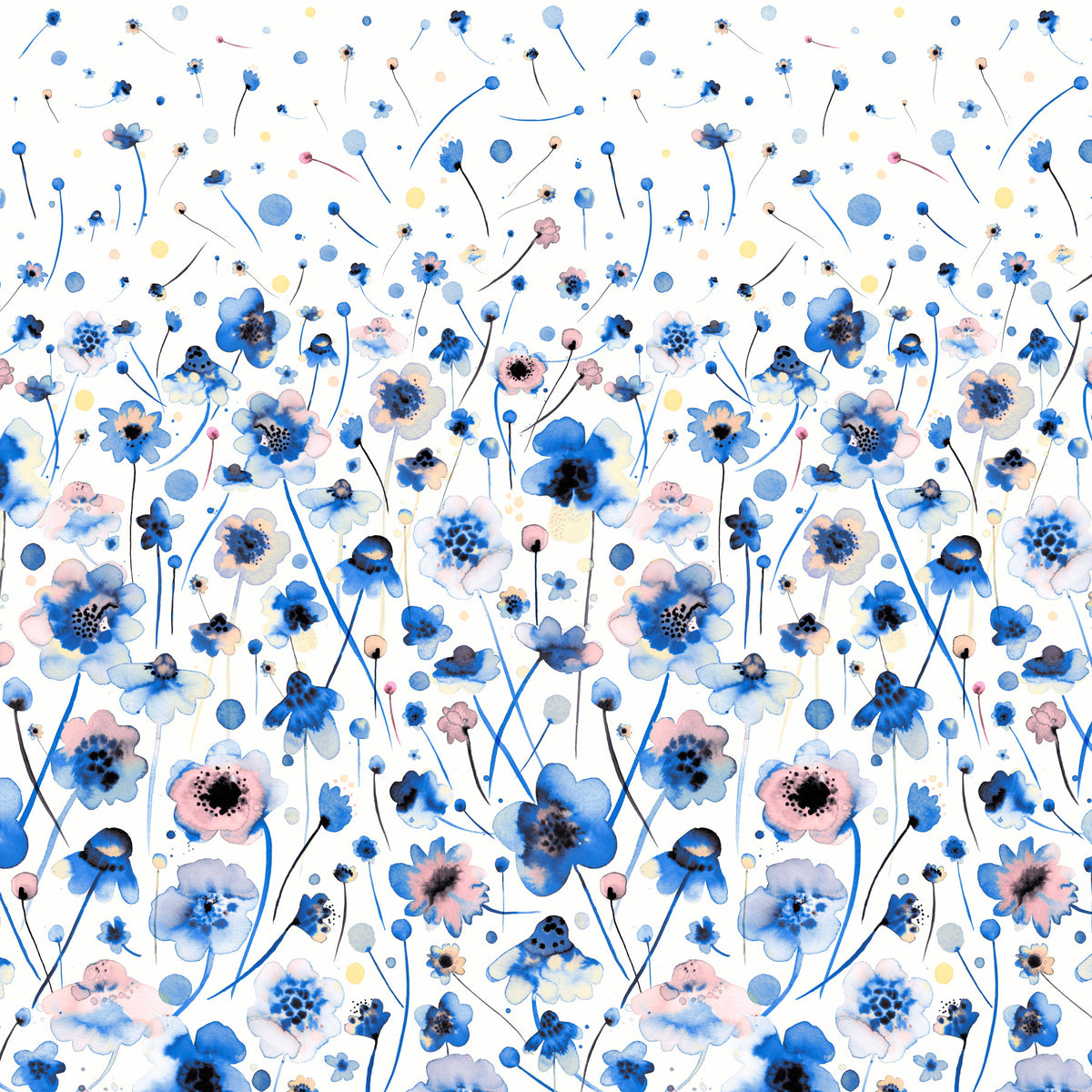 Bluebell Blush Wall Mural in your room — zoomed