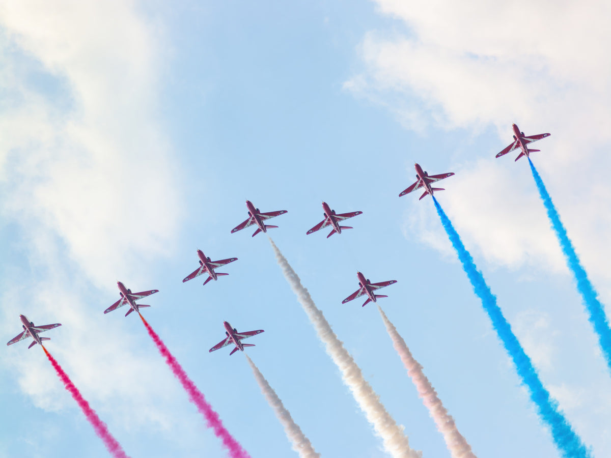 Air Show Spectacle Wall Mural in your room — zoomed