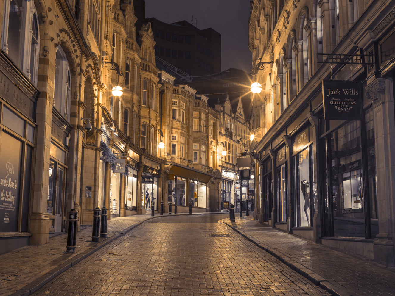 Cobblestone Street Nights Wall Mural