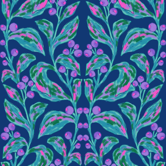 Indigo electric leaves Wallpaper⁠