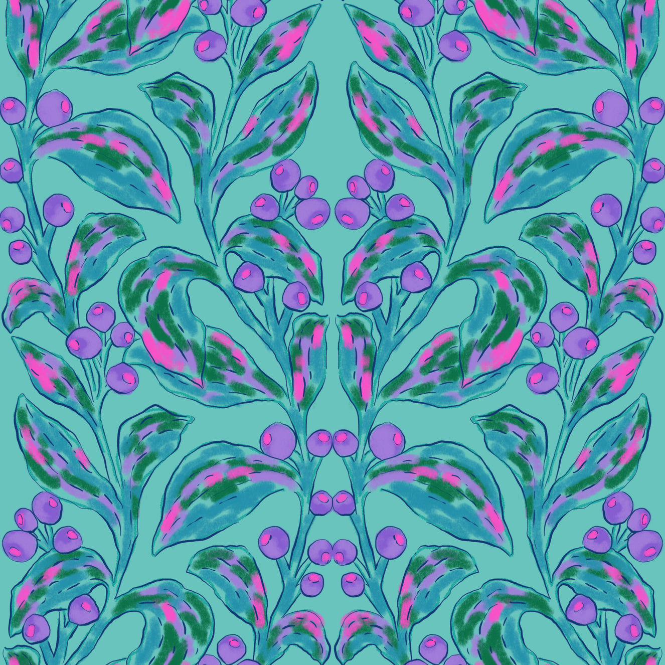Electric Berries and Bloom Wallpaper⁠