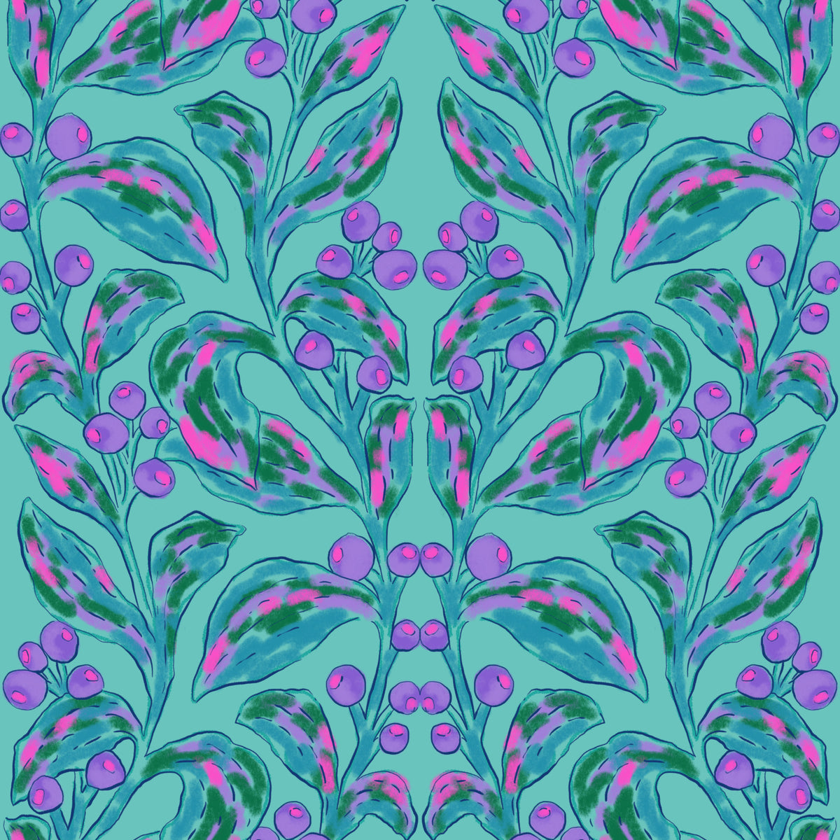 Electric Berries and Bloom Wallpaper⁠ in your room