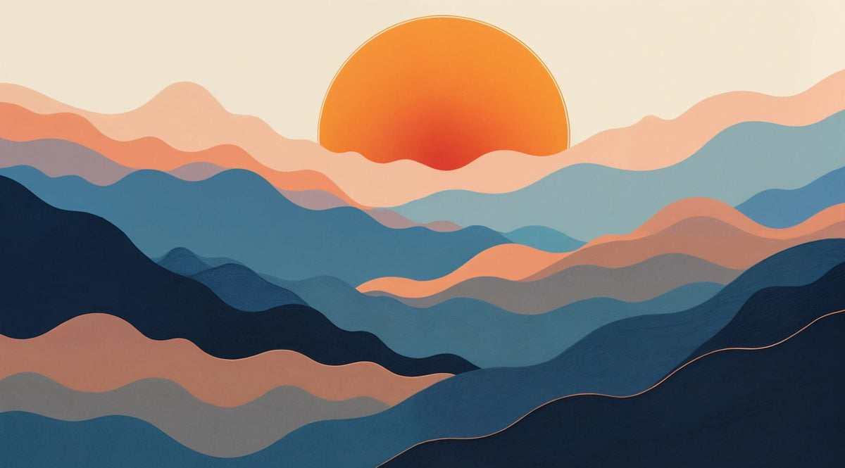 Horizon Layers Wall Mural in your room — zoomed
