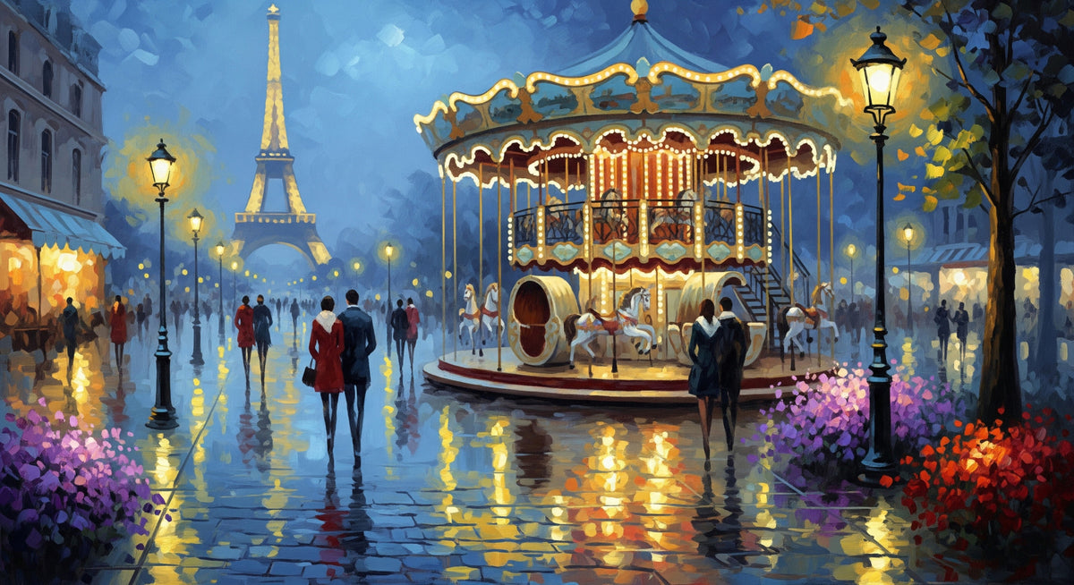 Parisian Carousel Dreams Wall Mural in your room — zoomed