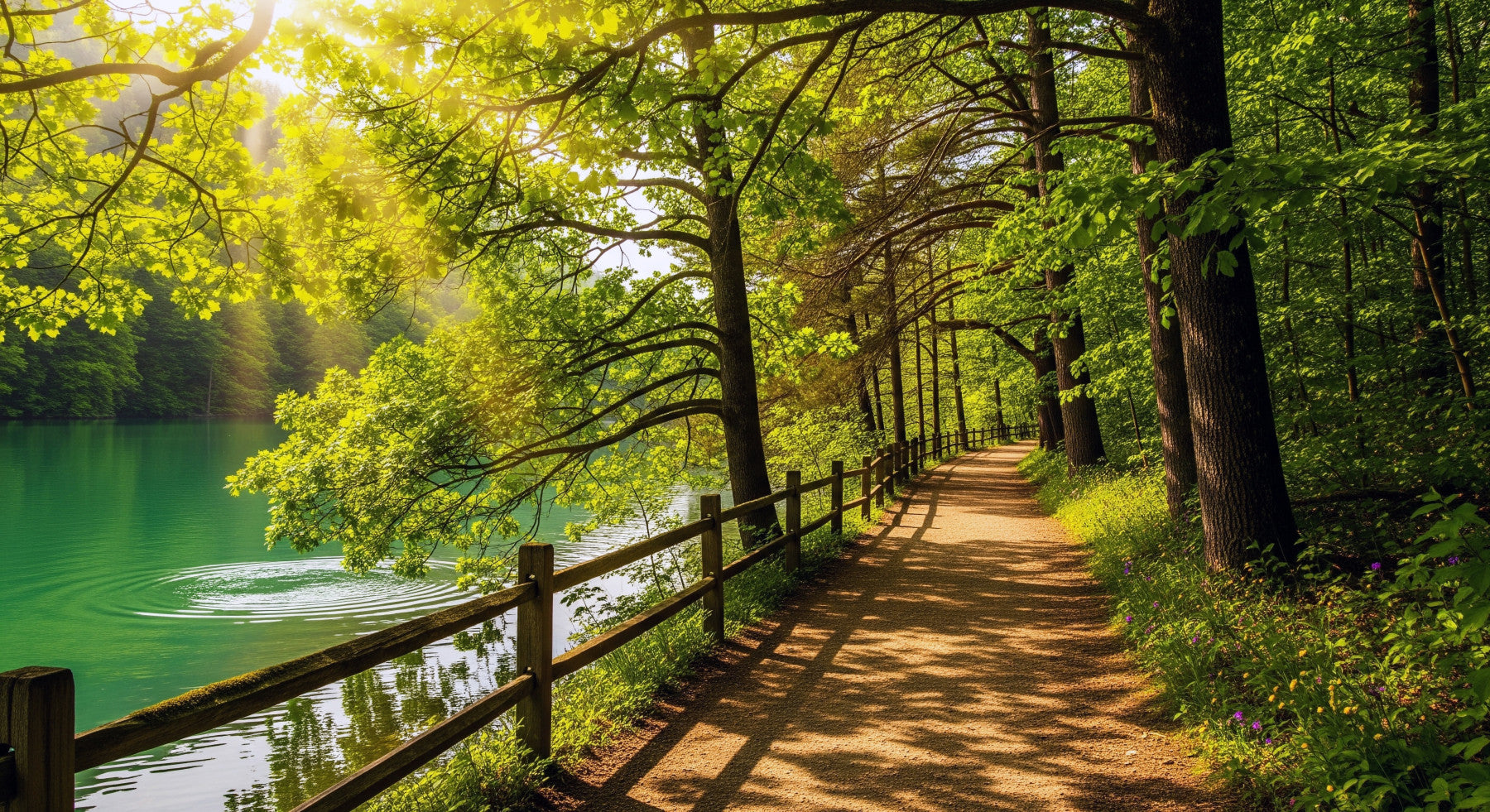 Lake Path Serenity Wall Mural