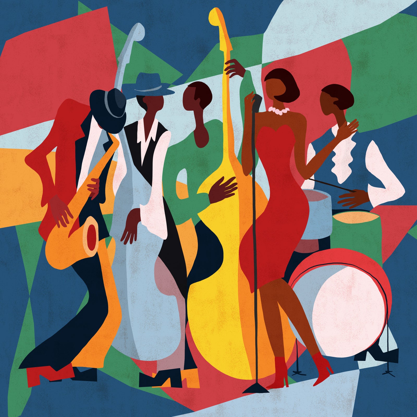Jazz Ensemble Wall Mural in your room