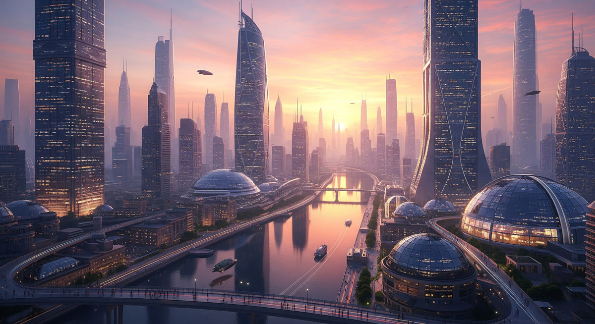 Future Metropolis Wall Mural in your room