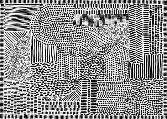 Black And White Maze Wall Mural