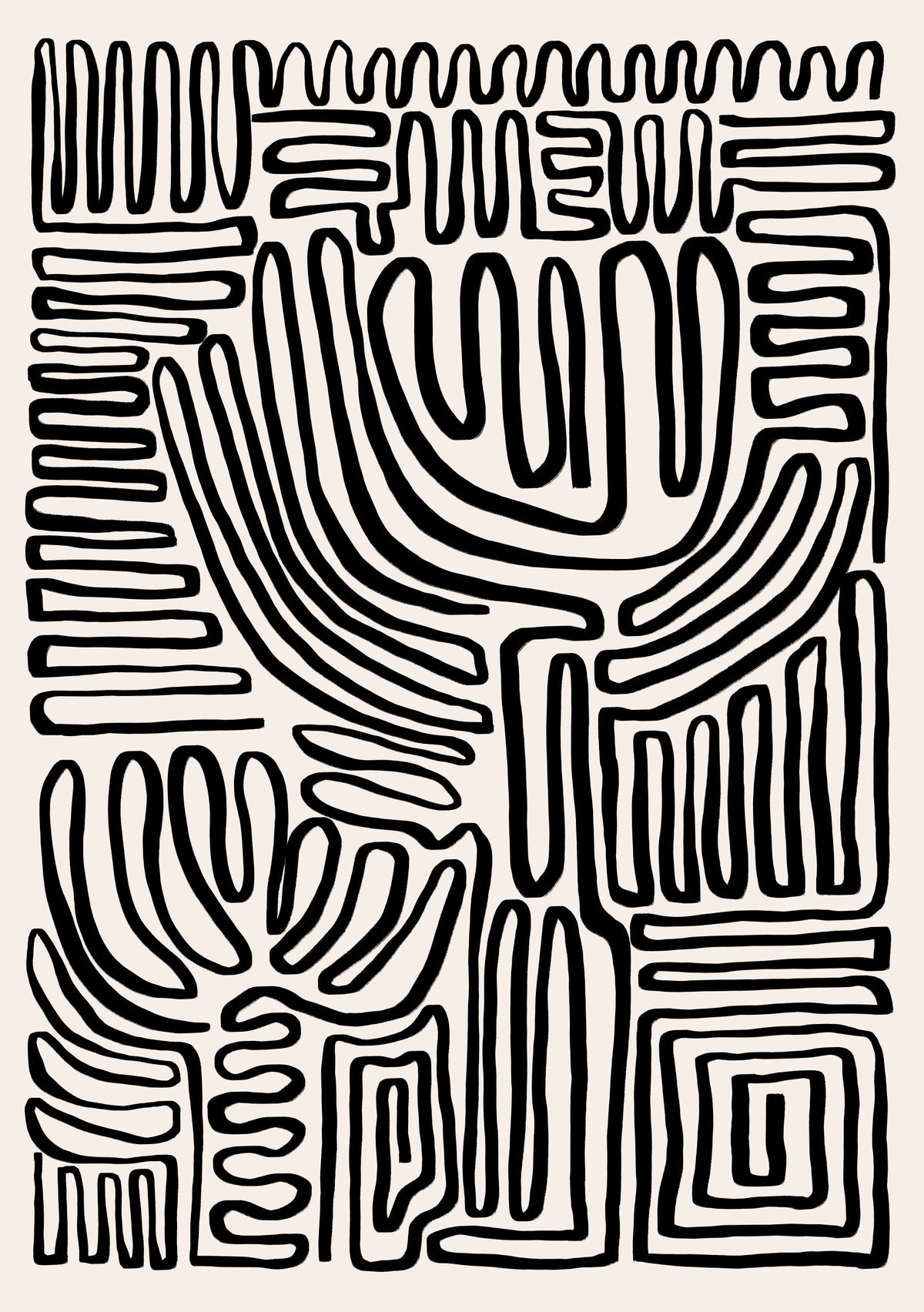Tribal Echo Wall Mural in your room — zoomed