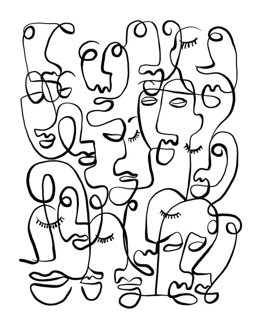 Abstract Portraits Wall Mural