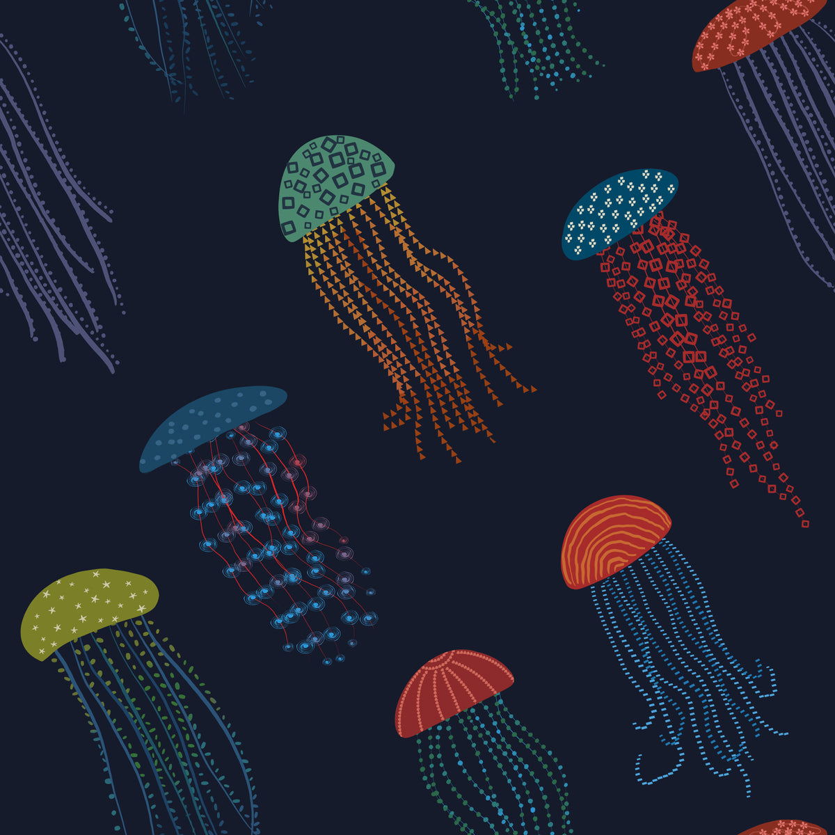 Jellyfish Parade Wallpaper⁠ in your room — zoomed