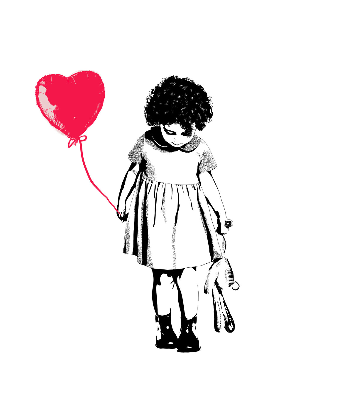 Balloon Girl Art Wall Mural in your room — zoomed