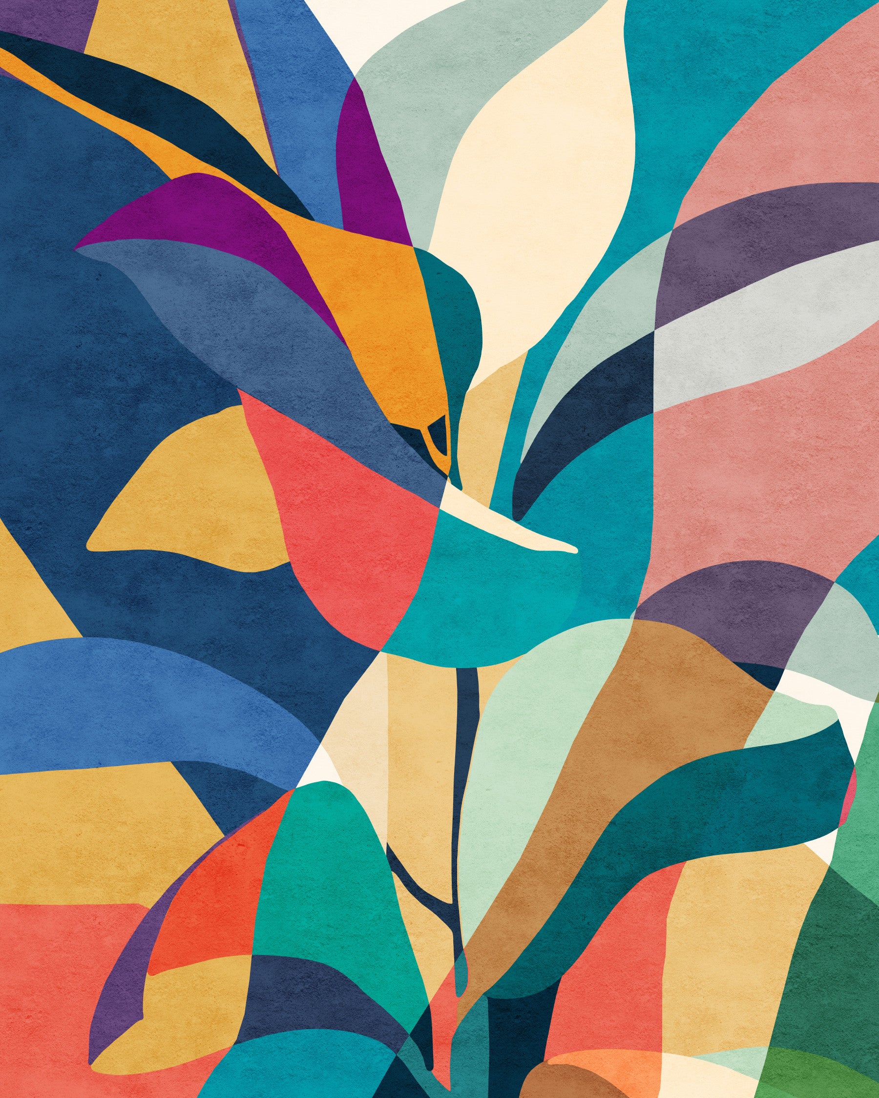 Mosaic Flora Wall Mural in your room — zoomed