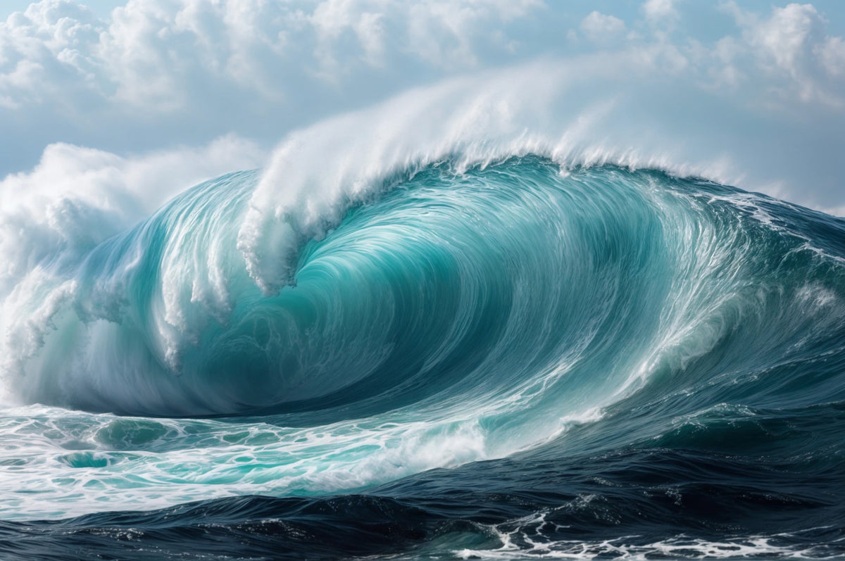 Turquoise Surge Wall Mural in your room