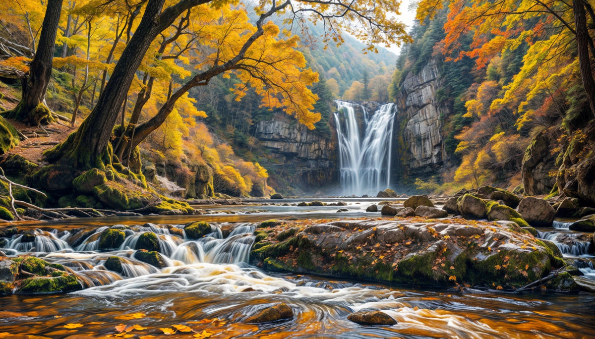 Golden Falls Wall Mural