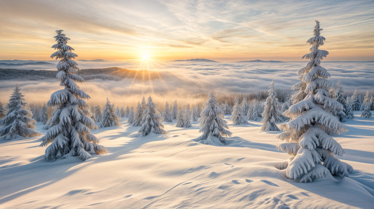 Golden Winter Woods Wall Mural in your room — zoomed