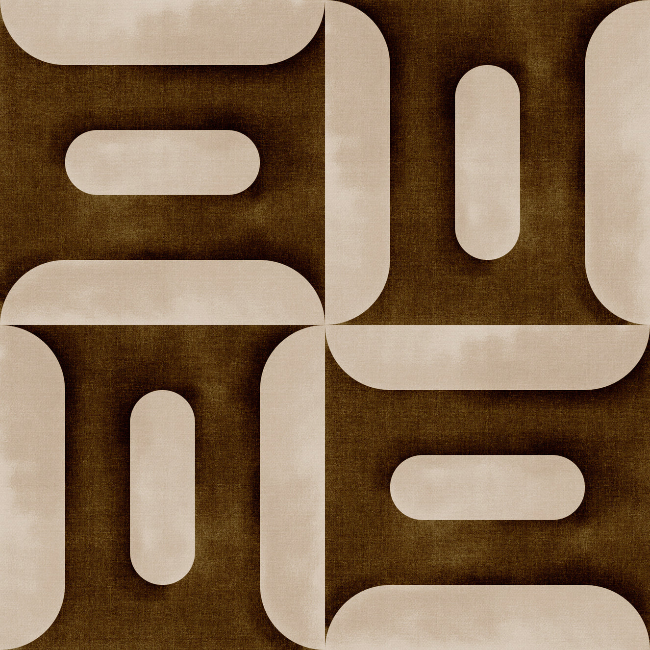 Modern Textured Geometries Umber Wallpaper⁠