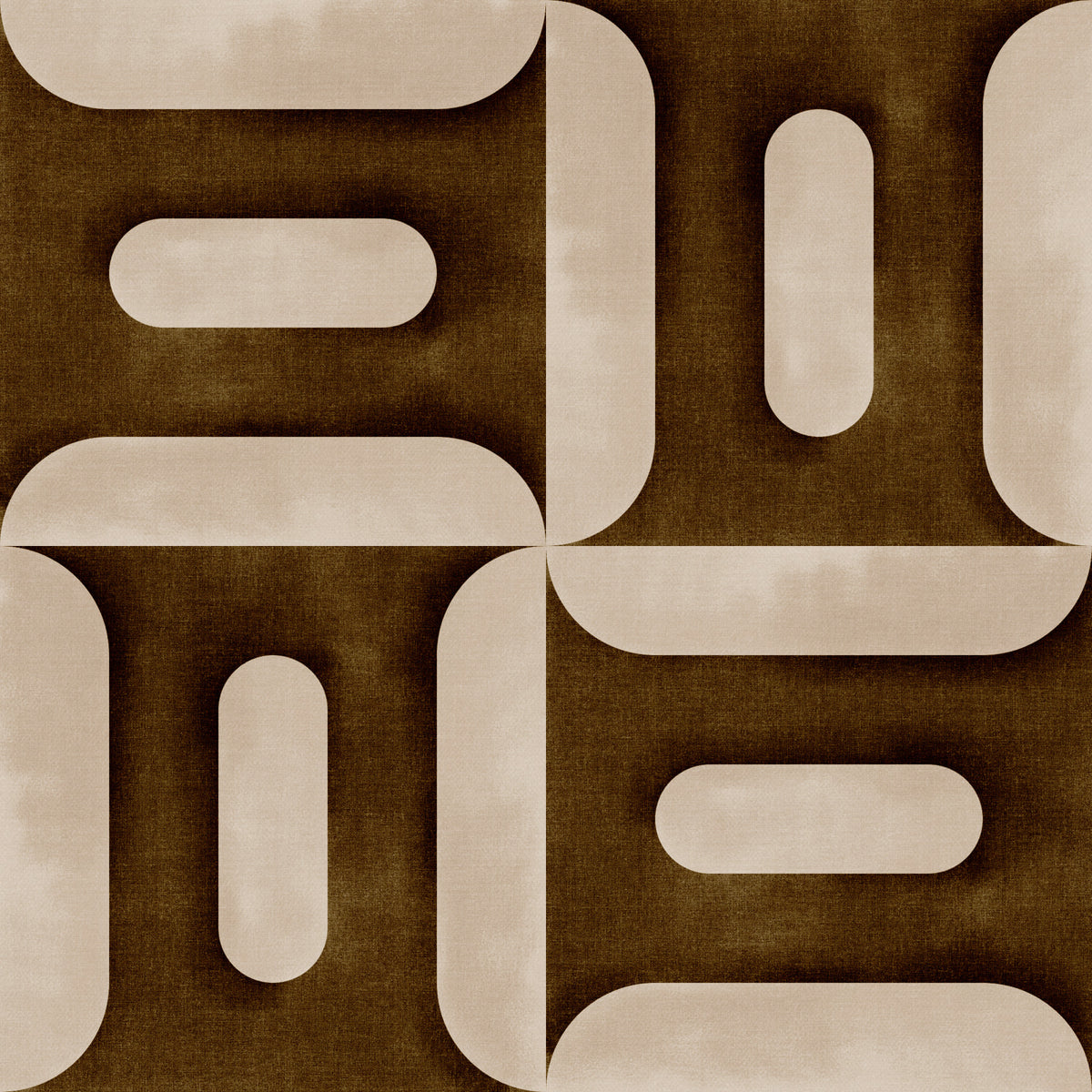 Modern Textured Geometries Umber Wallpaper⁠