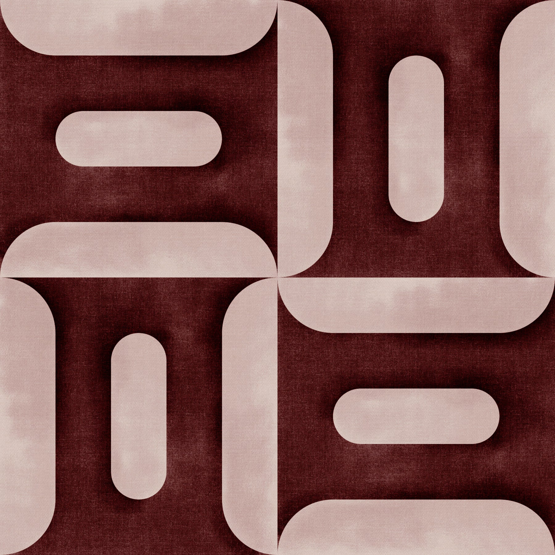 Modern Textured Geometries Wine Wallpaper⁠ in your room — zoomed