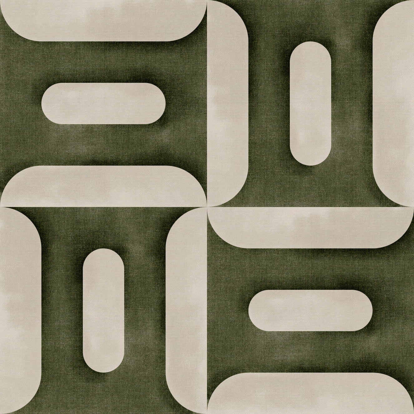 Modern Textured Geometries Olive Wallpaper⁠