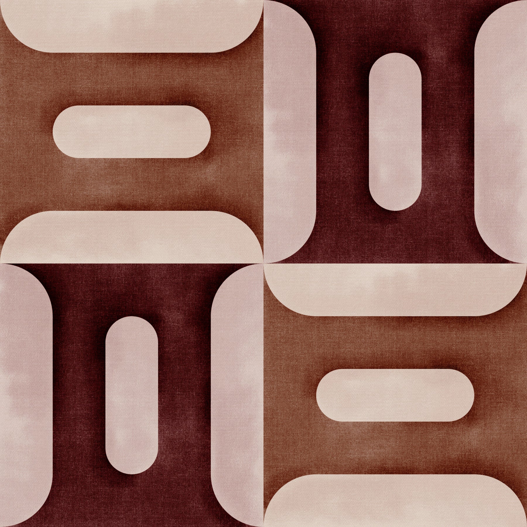 Modern Textured Geometries Clay Wallpaper⁠ in your room — zoomed
