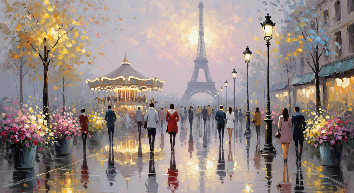 Eiffel Dreamscape Wall Mural in your room — zoomed