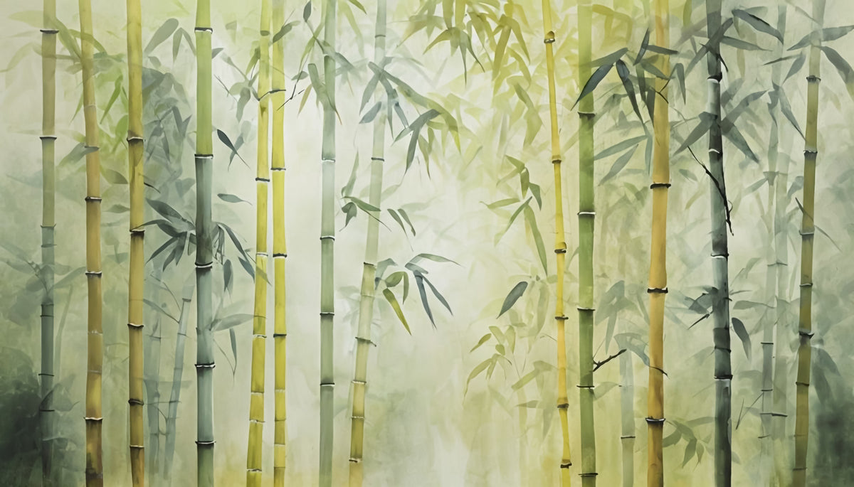 Bamboo Forest Serenity Wall Mural in your room — zoomed