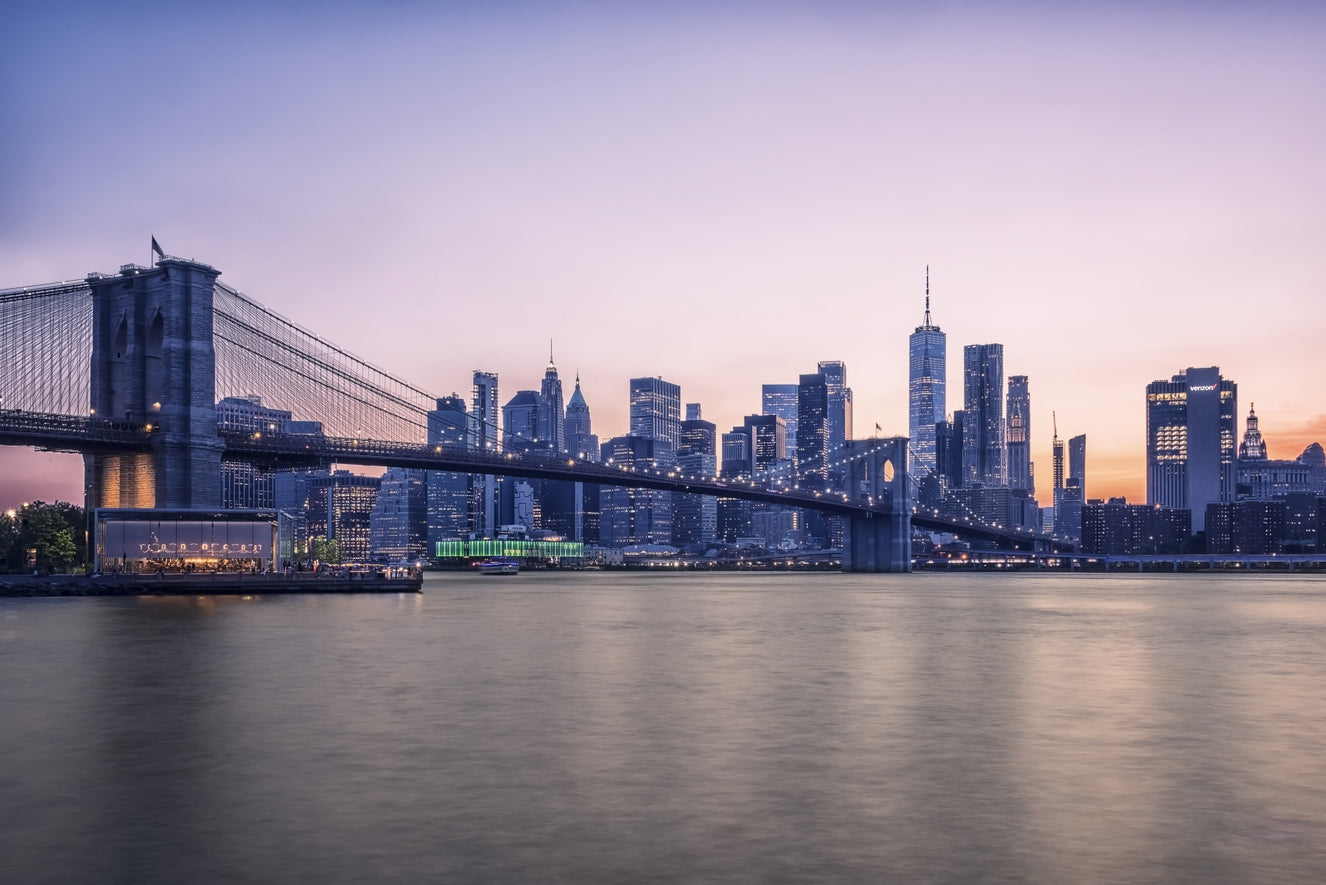 NYC Bridge at Dusk Wall Mural