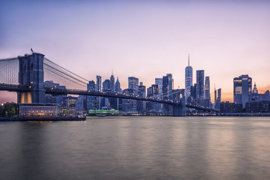NYC Bridge at Dusk Wall Mural