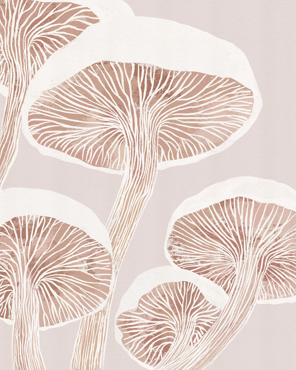 Fungi Forest Charm Wall Mural in your room — zoomed