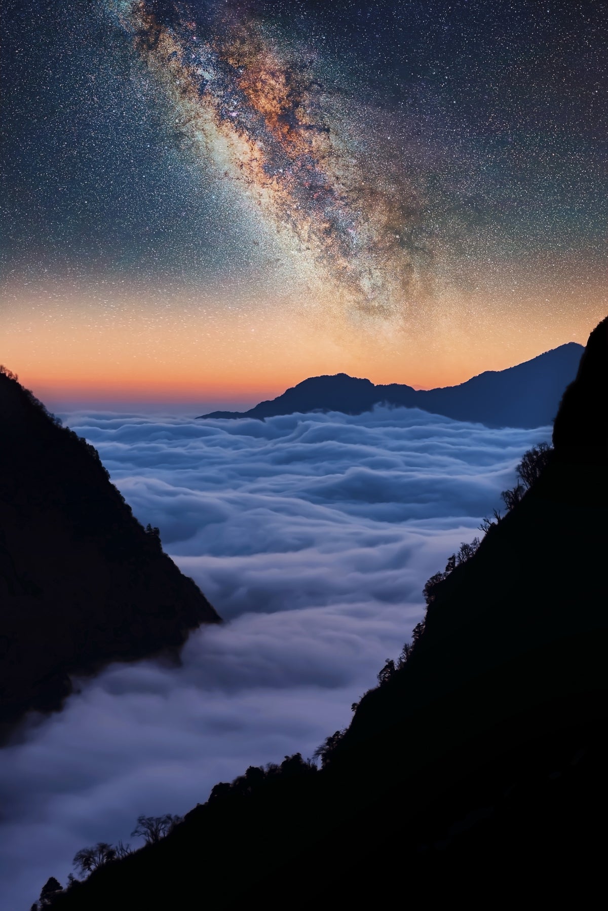 Celestial Valley Wall Mural in your room — zoomed