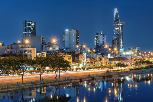 Saigon Skyline Night Wall Mural
