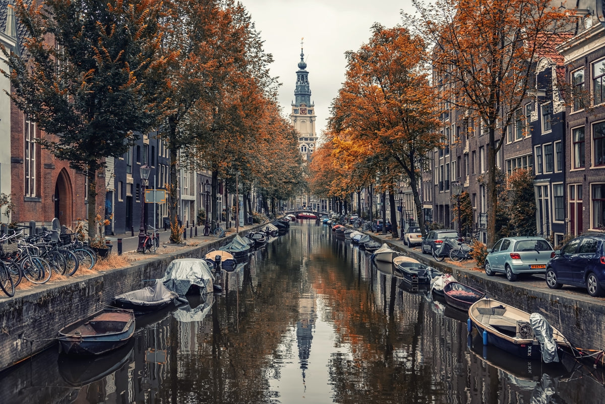 Autumn Canal Charm Wall Mural in your room
