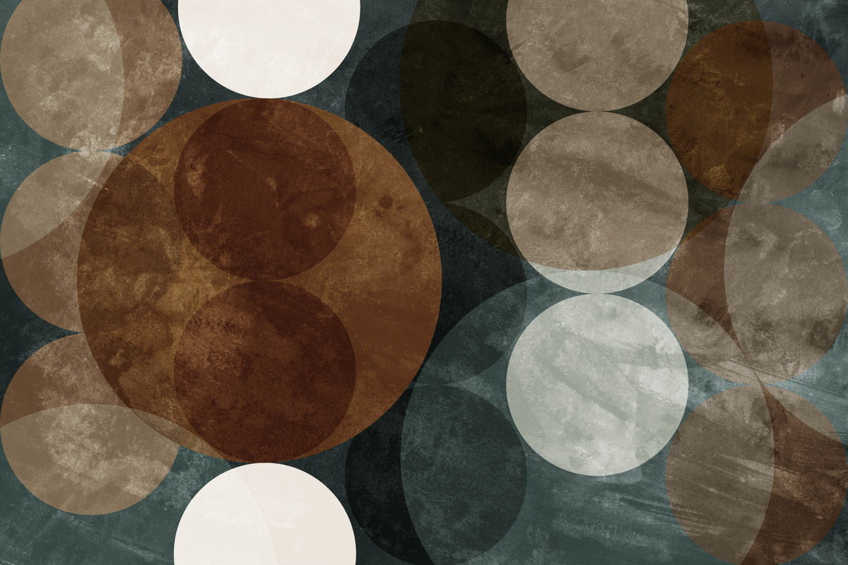 Orbital Harmony in Earthy Colors Wall Mural
